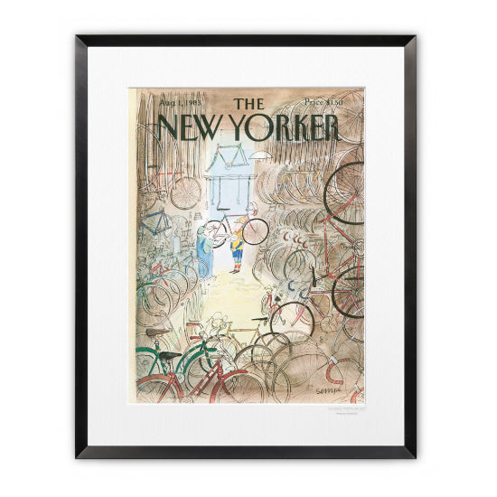 Affiche 59 Sempé The New Yorker - garage à vélo - tirage Image Republic