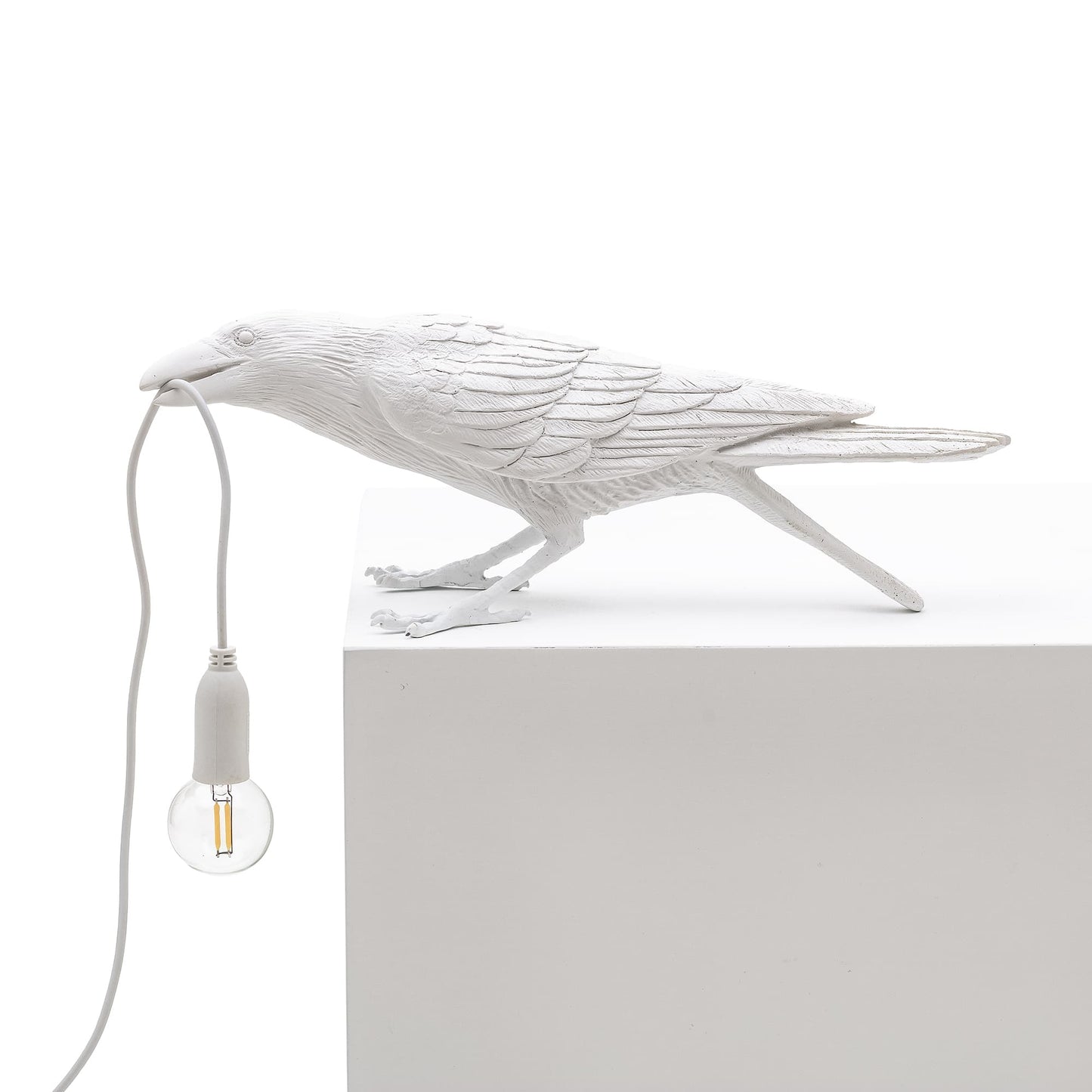 Playing Bird  - Lampe à Poser Corbeau Blanc