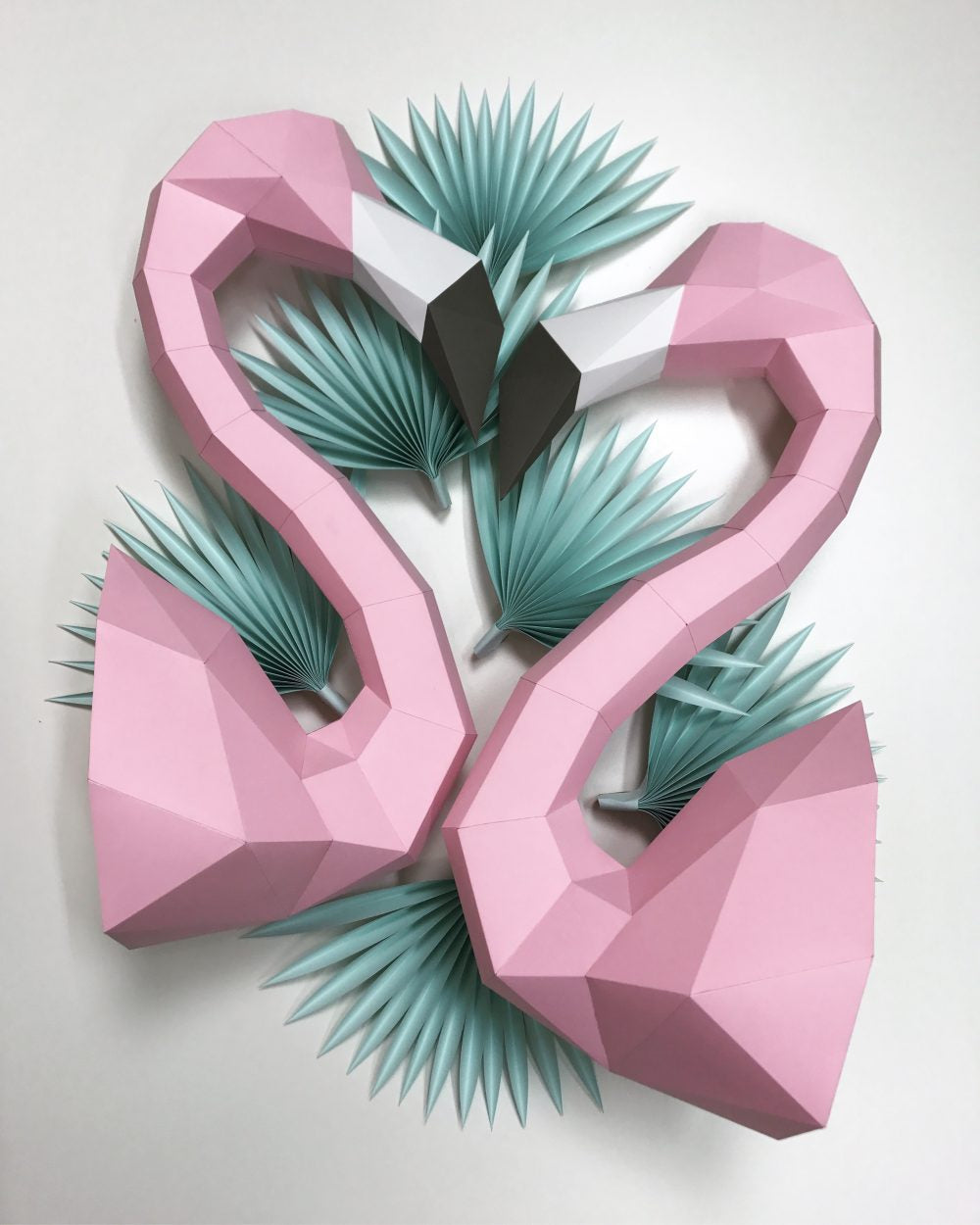 Flamants Roses - Trophée en Papier Origami