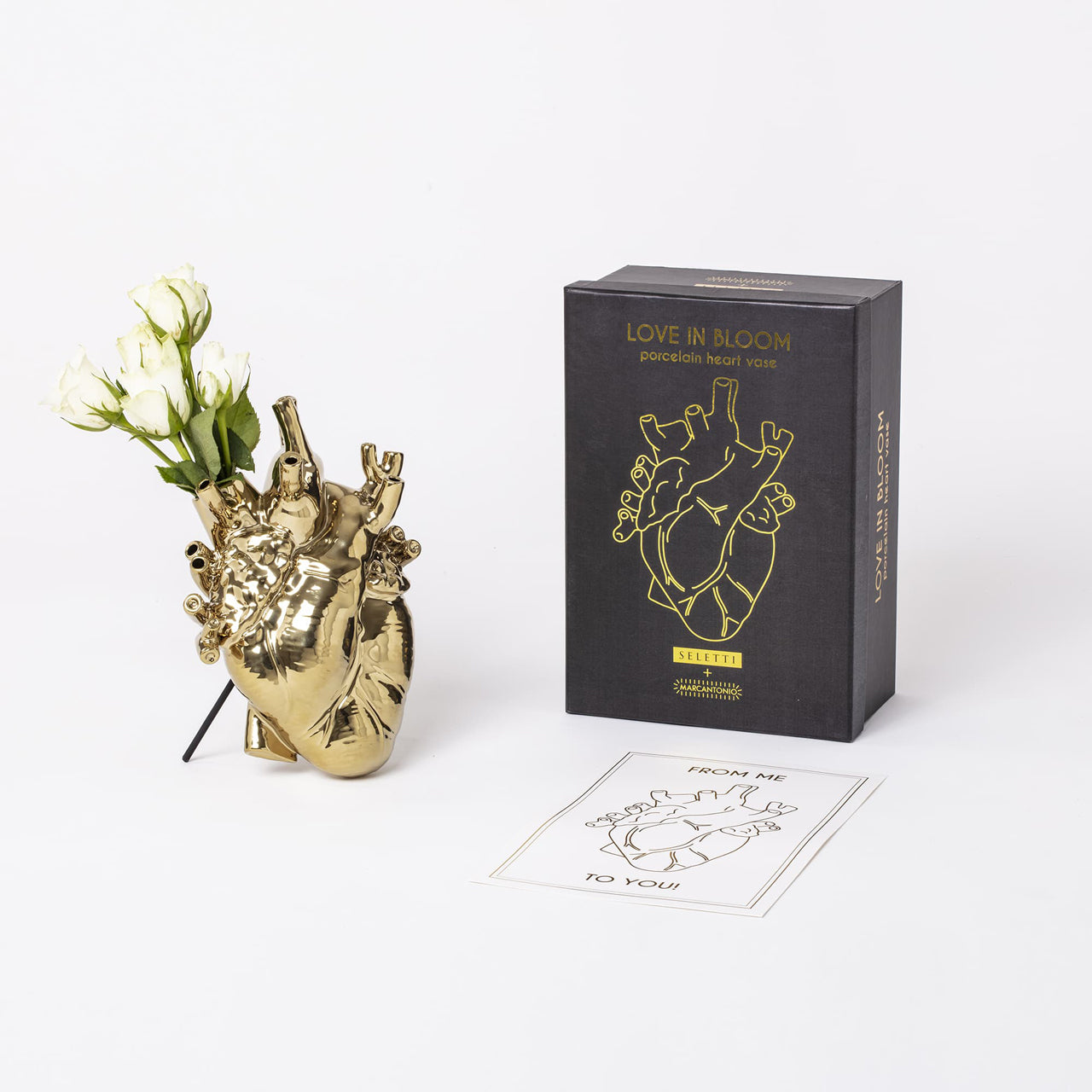 Love in Bloom Gold - Vase coeur anatomique doré - Seletti