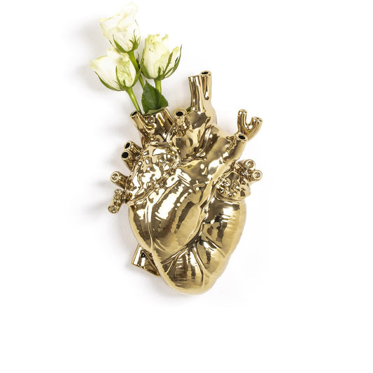 Love in Bloom Gold - Vase coeur anatomique doré - Seletti
