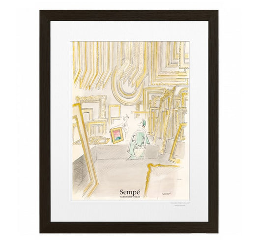 Affiche Sempé Encadreur - Tirage qualité professionnelle - Image républic