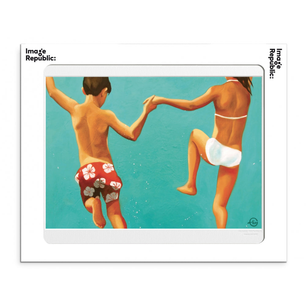 Affiche Emilie Arnoux - Enfants sautent dans la mer