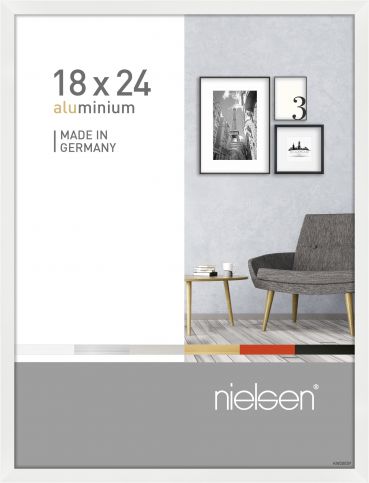 Cadre en aluminium blanc brillant 18x24cm - Nielsen