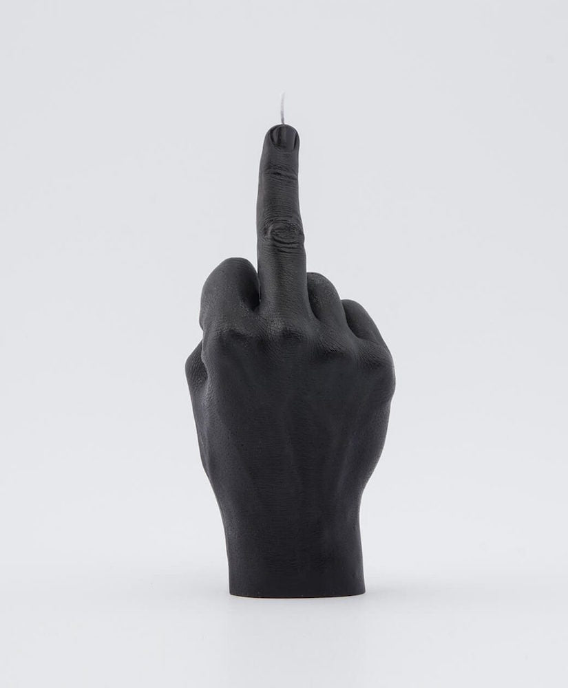 F*ck you - bougie en forme de main doigt d'honneur - noire - Candle Hand