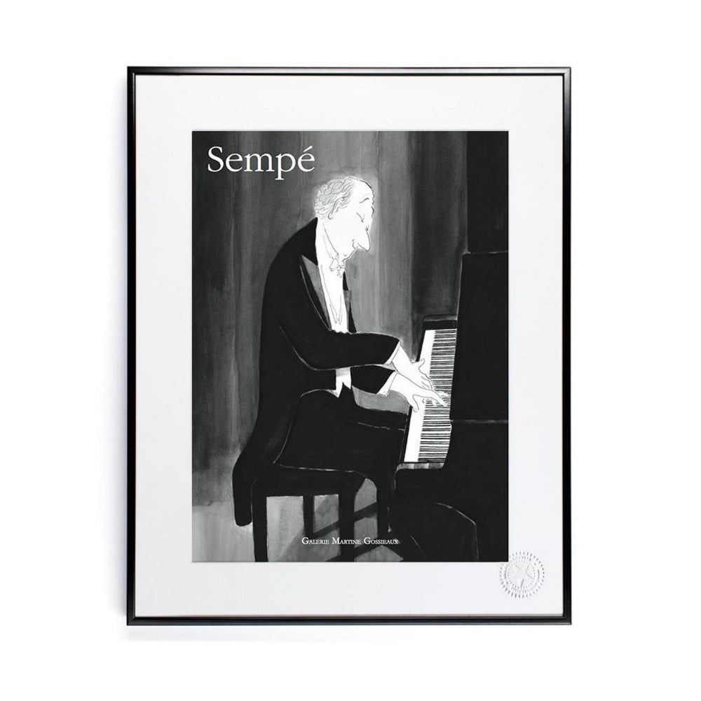 Affiche Sempé - Piano - tirage Image Republic