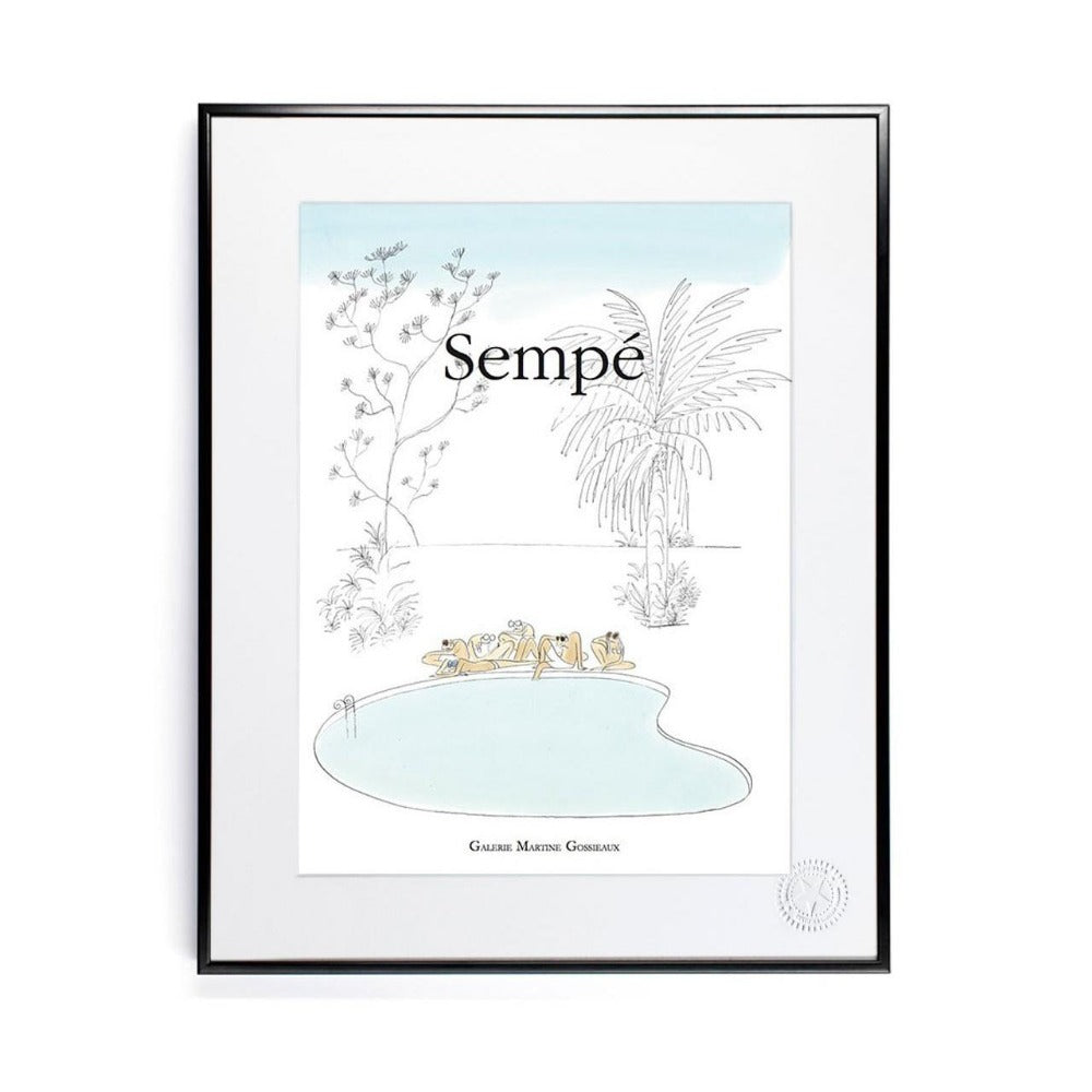 Affiche Sempé - Piscine - Tirage Image Republic