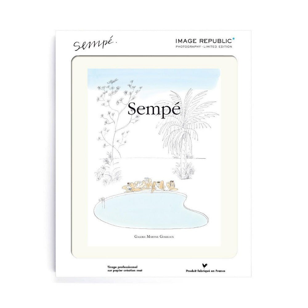Affiche Sempé - Piscine - Tirage Image Republic