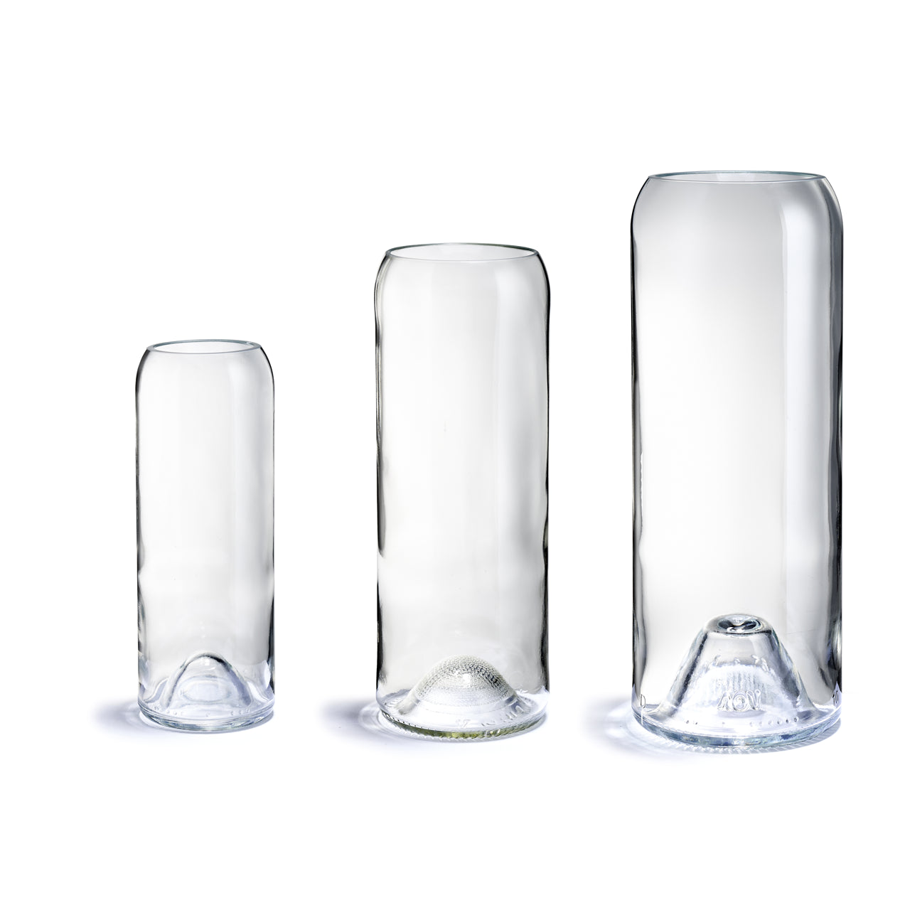 Danser Trio de vases transparents - bouteilles de vin upcyclées - Q de Bouteille