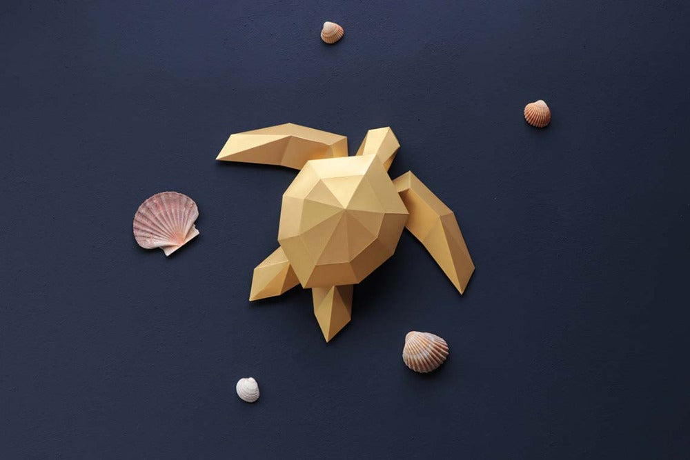 Tortue de Mer - trophée en papier origami - Assembli