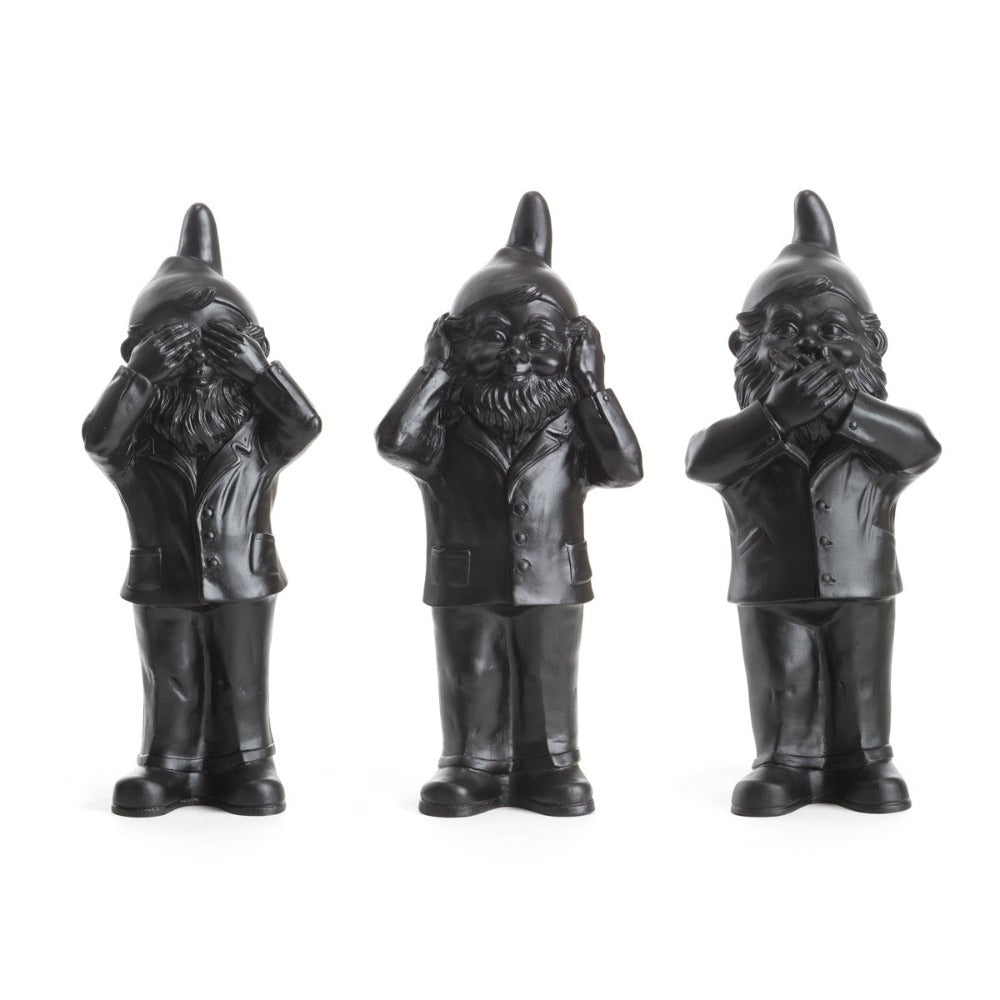 Set de 3 sculptures Nains Noirs - Bearers of secrets Ottmar Horl