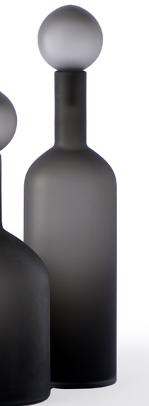 Bubbles Noir Bas Large - Carafe en verre trempé - Polspotten