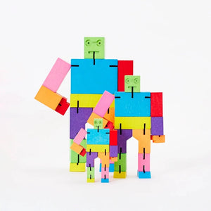 Cubebot Areaware Small Multicolore - Petit robot en bois Articulé