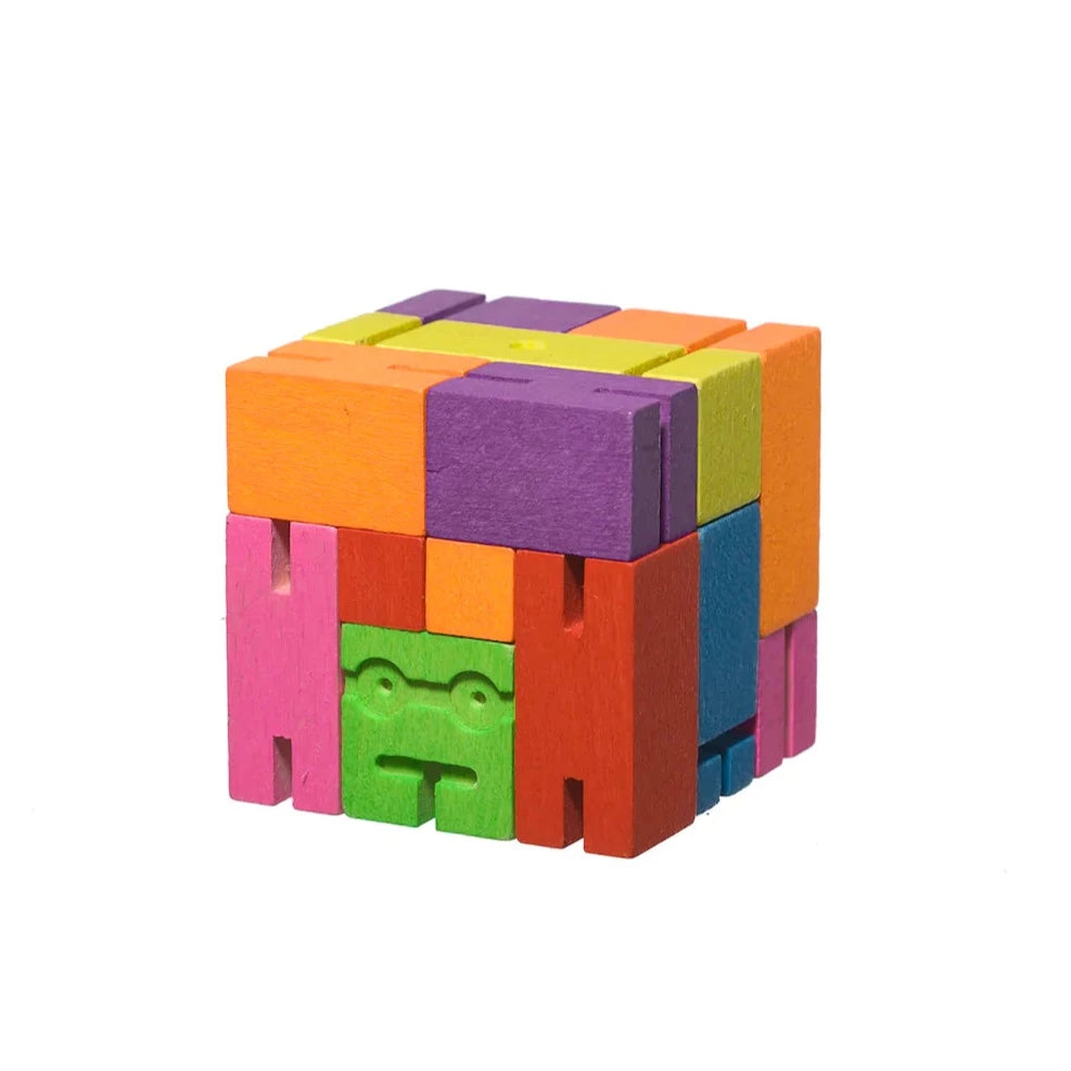 Cubebot Areaware Small Multicolore - Petit robot en bois Articulé