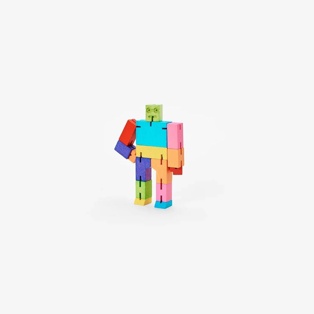 Cubebot Areaware Micro multicolore - mini Robot en bois Articulé 