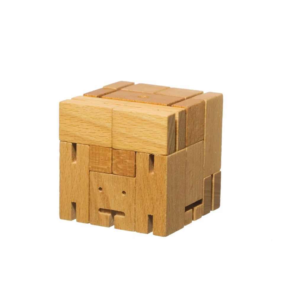 Cubebot Small Areaware Naturel - Petit Robot en bois Articulé