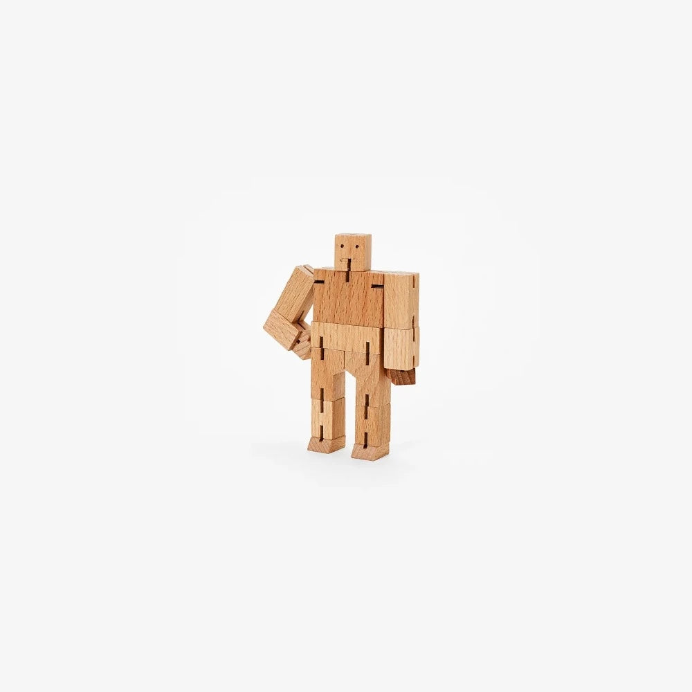 Cubebot Areaware Micro bleu - Robot Articulé en bois | Memento Cubebot Areaware Micro bleu - Robot Articulé en bois | Memento