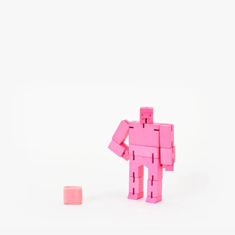 Cubebot Micro Rose - Robot Articulé en bois - Areaware