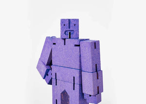 Cubebot Micro Violet- Robot Articulé en bois - Areaware