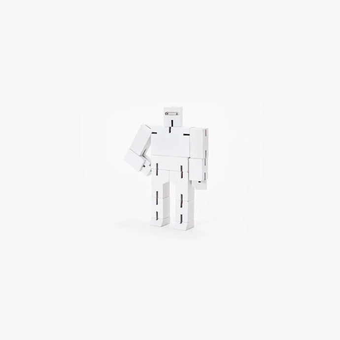 Cubebot Areaware Micro Blanc - mini Robot en bois Articulé