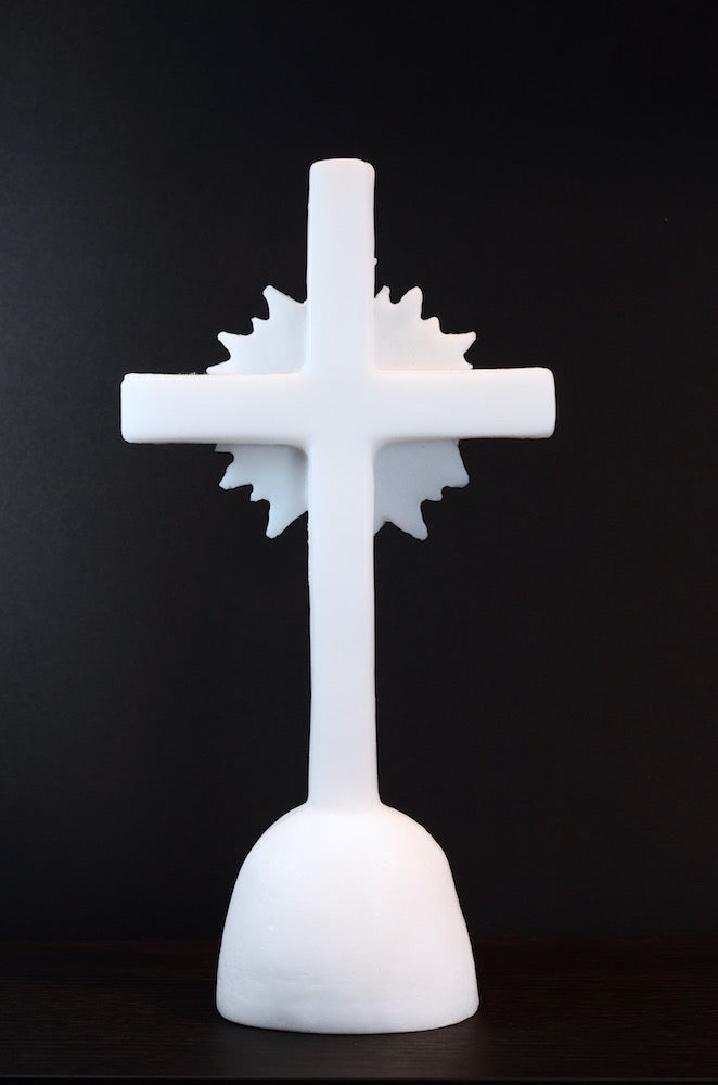 Blanc Croix Coeur - statuette en cire - Ciergerie des Prémontrés