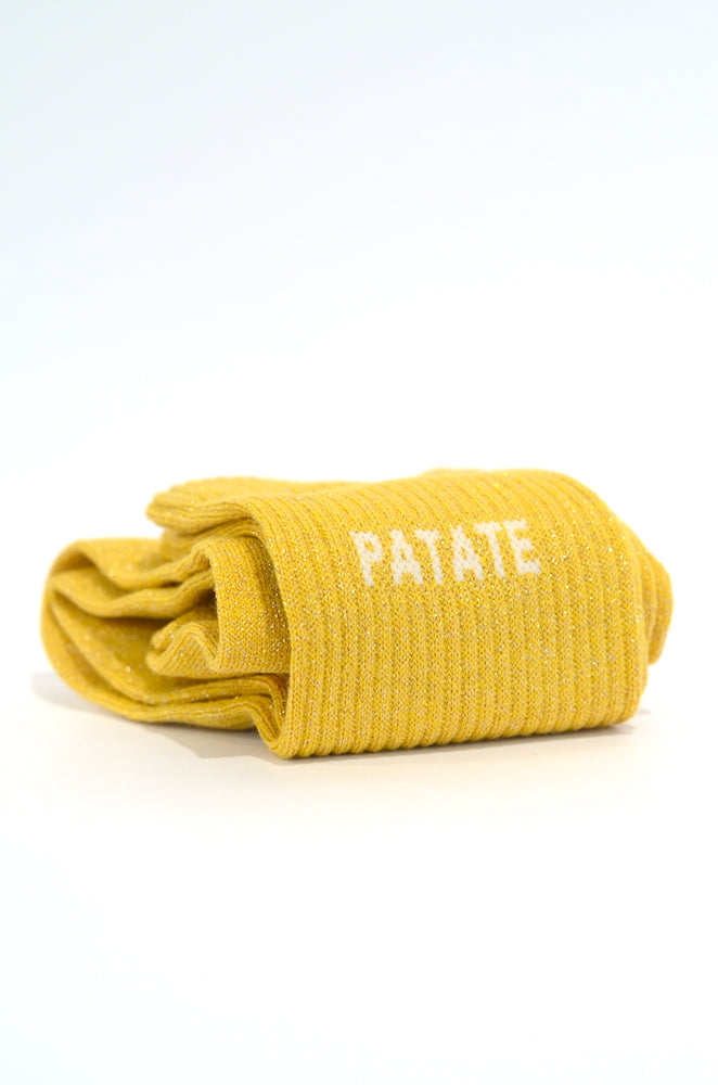 Patate - chaussettes à paillettes jaune - Félicie aussi
