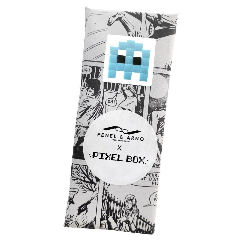 Invaders Fantôme bleu clair - set de mosaïque DIY en forme de space invaders - Fenel et Arno