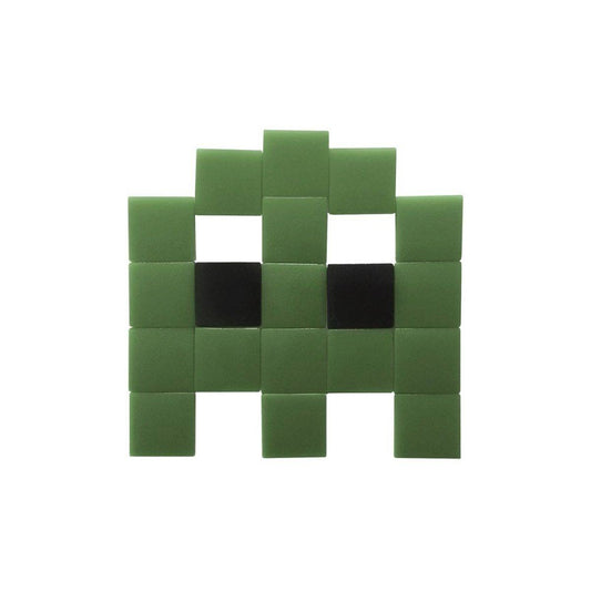 Invaders Fantôme vert olive - set de mosaïque DIY en forme de space invaders - Fenel et Arno