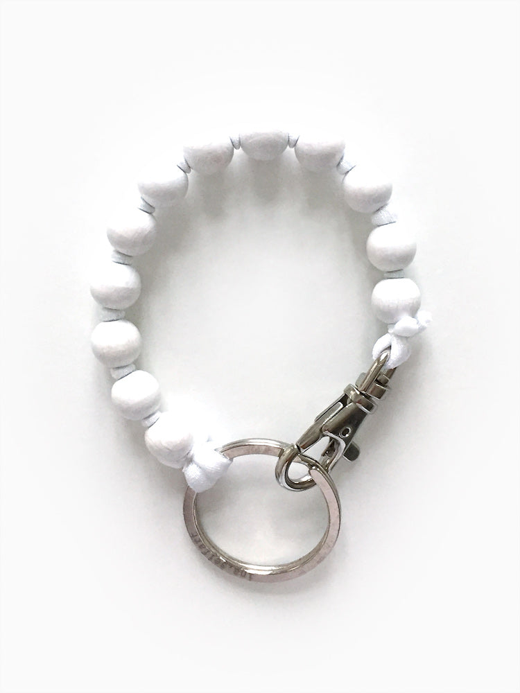 Porte-clés en perles blanches - Ina Seifart