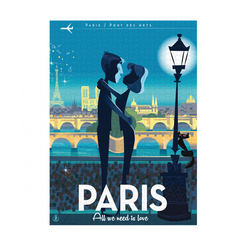 Paris Love Puzzle 1000 pièces - Monsieur Z pour Image Republic