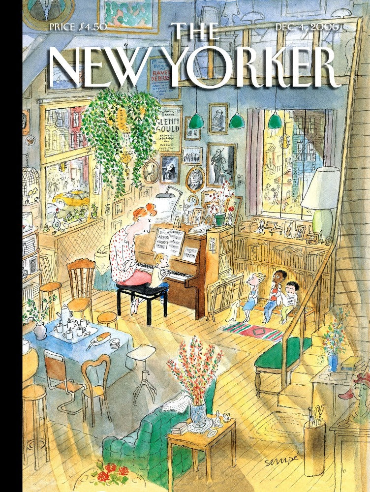 Puzzle the Piano Lesson - couverture du New Yorker de 2006 par Sempé - New York Puzzle Company