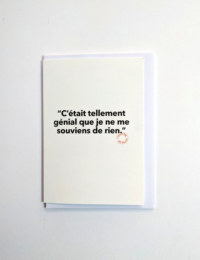 Tellement Génial - Carte Postale - Collection "Entendu par Loïc Prigent"