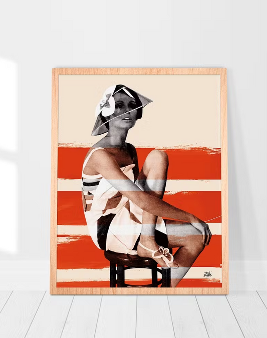 Lady Orange - collage 30x40 cm par Itchi