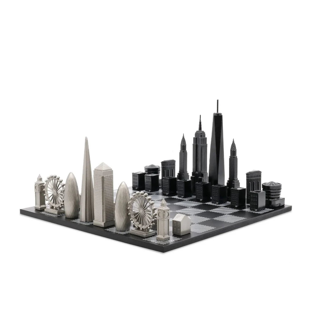 Skyline Chess - London vs New York Special Edition (avec Planche en Bois n/b Skyline Chess - London vs New York Special Edition (avec Planche en Bois n/b