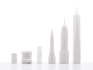 London VS New-York Edition Black & White - Jeu d'Echecs avec pièces en forme de bâtiments, plateau en bois - Skyline Chess