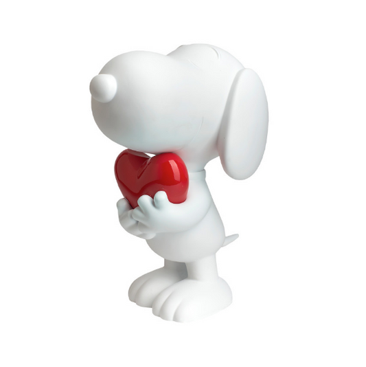 Snoopy 27 cm Coeur rouge - figurine en résine blanche coeur laqué rouge - Leblon Delienne