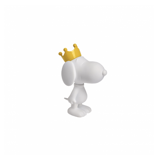 Snoopy Couronne Xs - Figurine 13 cm en résine blanche et couronne jaune laqué - Leblon Delienne