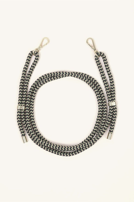 Cordon Tessa noir et vert - Bandoulière pour coque Louvini