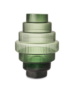 Steps Vert L - Vase en verre soufflé bouche - Polspotten