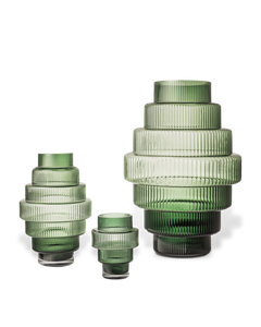 Steps Vert S - Vase en verre soufflé bouche - Polspotten