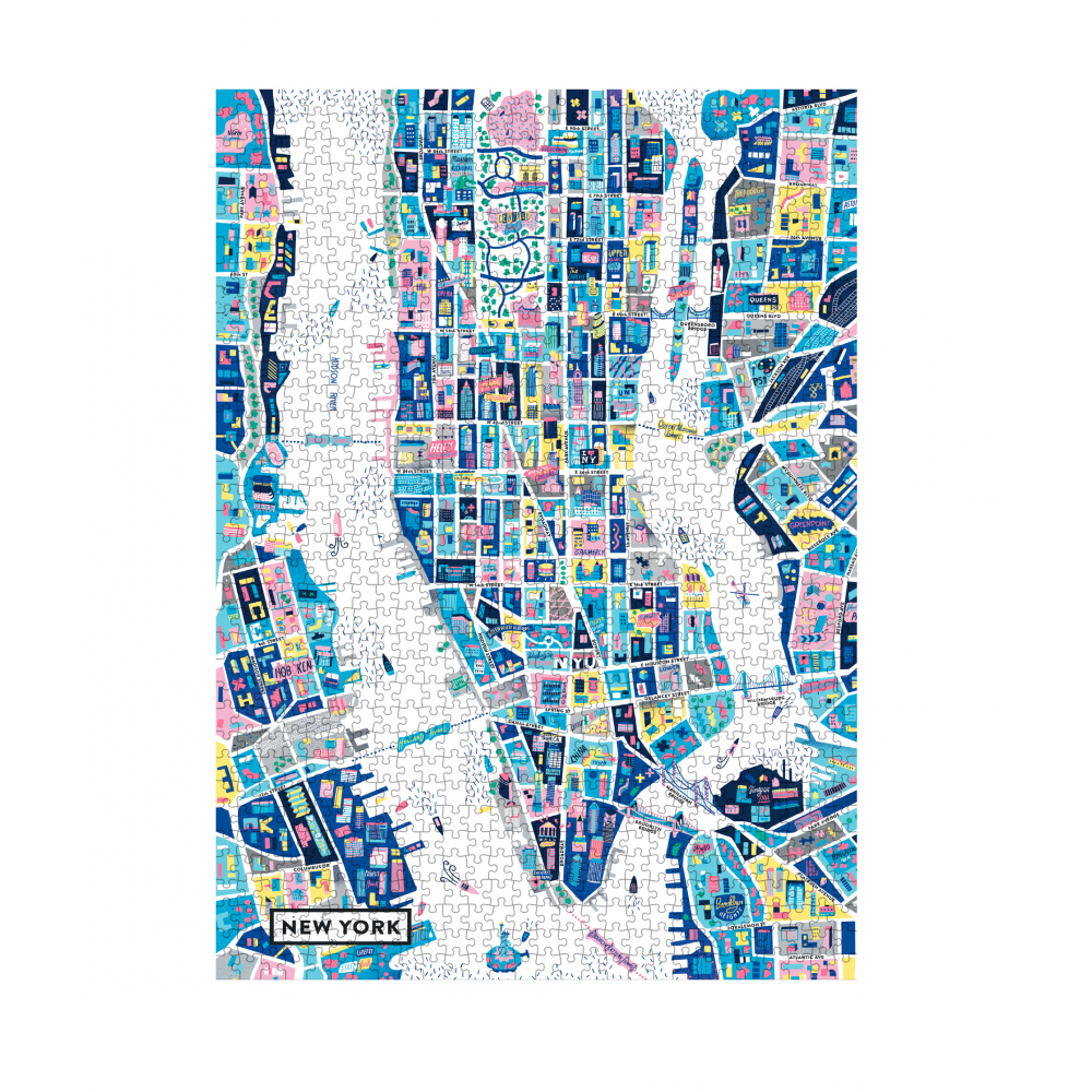 Puzzle 1000 pièces Carte de New York par Antoine Corbineau pour Image Republic