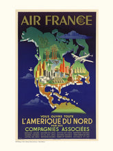 Charger l&#39;image dans la galerie, Amérique du Nord A050 - Affiche 30x40 cm - Collection Air France - Salam Editions
