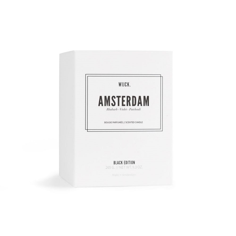 Amsterdam - bougie parfumée, cire de soja noire et mèche en coton - environ 60h de brulage - Wijck