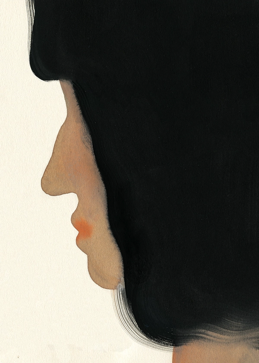 The Black Hair - illustration 30x40 cm par Amélie Hegardt - Paper Collective