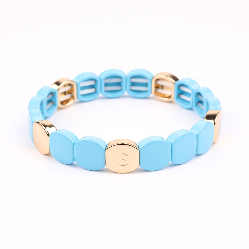 Colorful Bleu Fluo - bracelet en metal emaillé - Simone à Bordeaux