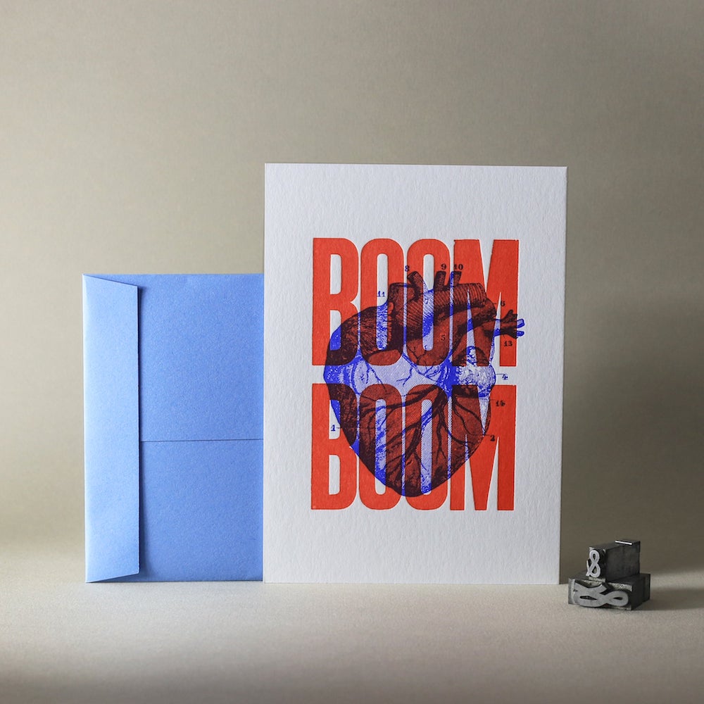 Boom Boom Rouge - Carte Letterpress