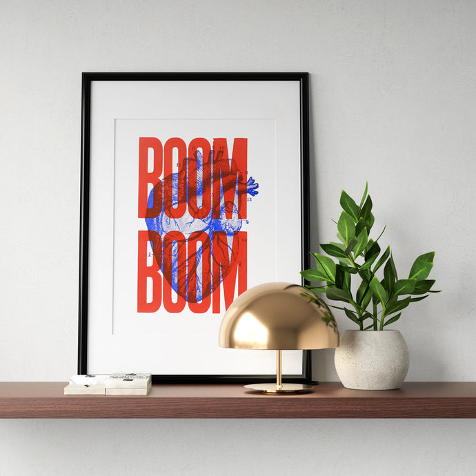 Boom Boom Rouge - affiche sérigraphiée 30x40 cm - Pappus Editions