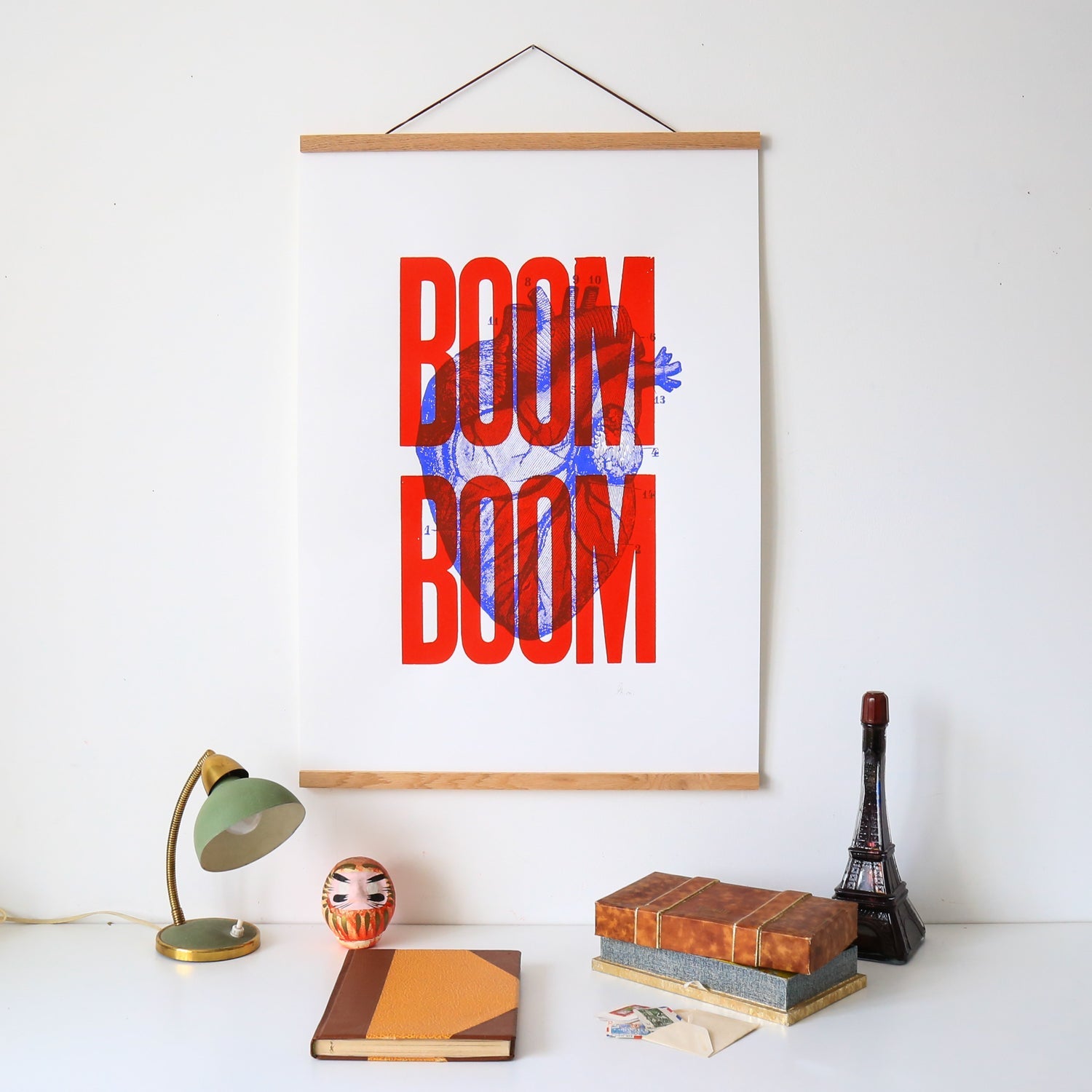 Boom Boom Rouge - affiche sérigraphiée 30x40 cm - Pappus Editions
