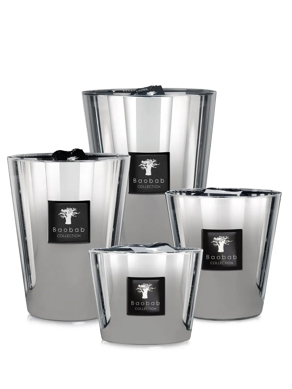 Bougies Platinum Baobab Collection formats Classique, Signature, Grande et Monument