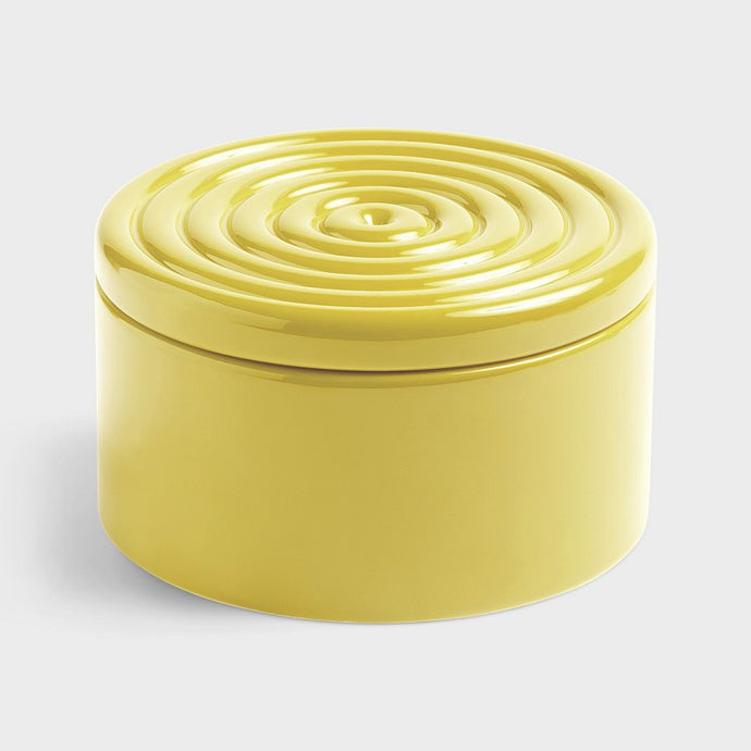 Box round yellow - boite en dolomite jaune - &klevering